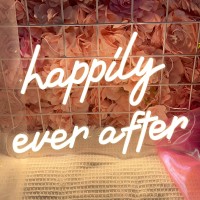 Happily Ever After Neon Signs Wedding Neon Lights Sign For Wall Decor Usb Powered Led Sign For Anniversary Valentines Celebrat