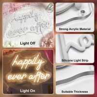 Happily Ever After Neon Signs Wedding Neon Lights Sign For Wall Decor Usb Powered Led Sign For Anniversary Valentines Celebrat