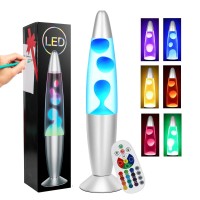 Aonesy 17 Color Changing Led Liquid Motion Lamp With Remote 135 Inch Pink Blue Red Green Mood Lamp Small Table Lamp Soothing Ni