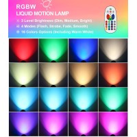 Aonesy 17 Color Changing Led Liquid Motion Lamp With Remote 135 Inch Pink Blue Red Green Mood Lamp Small Table Lamp Soothing Ni