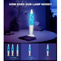 Aonesy 17 Color Changing Led Liquid Motion Lamp With Remote 135 Inch Pink Blue Red Green Mood Lamp Small Table Lamp Soothing Ni