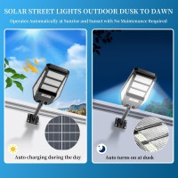 4800W Solar Street Lights Outdoor 2 Pack Solar Lights Outdoor Waterproof 7000K Led Solar Parking Lot Lights Commercial Dusk T