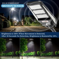 4800W Solar Street Lights Outdoor 2 Pack Solar Lights Outdoor Waterproof 7000K Led Solar Parking Lot Lights Commercial Dusk T