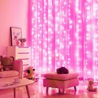 Brightown 300 Led Curtain Lights For Bedroom 98 Ft Hanging Window Lights With Remote Connectable 8 Modes Waterproof Fairy Li