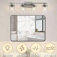 Lousace 4 Light Brushed Nickel Vanity Light Bathroom Light Fixtures Modern Bathroom Vanity Light Over Mirror With Clear Glass S