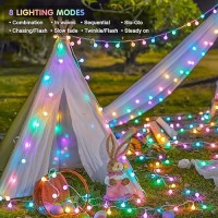 Jmexsuss 100 Led Connectable Globe String Lights Indoor Plug In 33Ft Multicolor Christmas Lights Indoor With Remote 8Mode East