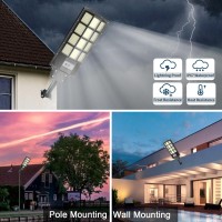 Waitscher Solar Flood Light 1500W Waterproof Street Light With App 200000Lm Dusk To Dawn Outdoor Motion Sensor Light 2 Packs