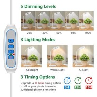 Aumtrly Grow Lights For Indoor Plants Full Spectrum Desk Plant Light For Growing Small Plant 80 Led Halo Plant Grow Light With