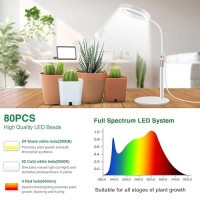 Aumtrly Grow Lights For Indoor Plants Full Spectrum Desk Plant Light For Growing Small Plant 80 Led Halo Plant Grow Light With