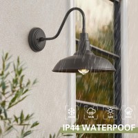 Goalplus 14 Dome Outdoor Gooseneck Lights For Barn Dark Bronze Exterior Farmhouse Light Fixture With Wall Mount Outside Goos