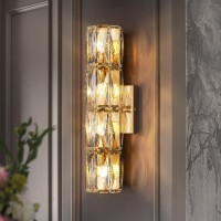 Crystal Wall Sconces Lighting Modern Gold Wall Light Fixture Elegant Vanity Wall Lighting Mount For Living Room Bedroom Bathro