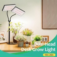 2024 Upgraded Desk Grow Lights For Indoor Plants Dualhead 428 Led Tabletop Full Spectrum Grow Light With 3612H Timer 6 Bri