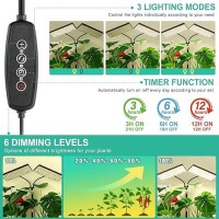 2024 Upgraded Desk Grow Lights For Indoor Plants Dualhead 428 Led Tabletop Full Spectrum Grow Light With 3612H Timer 6 Bri