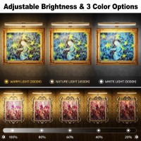 Picture Light Remote 16 Battery Operated Painting Light Wireless Light For Wall Art With 3 Light Colorsfull Metal 400Lm Did