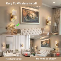 Camuucci Battery Operated Wall Sconce Rechargeable Battery Powered 12000Mah Wall Light Indoor Not Hardwired Remote Control Dimma