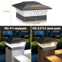 Solar Post Cap Lights Outdoor 12Pack Waterproof Solar Powered Deck Fence Post Lights Fit 4X4 Woodvinyl Posts Black Deck Post