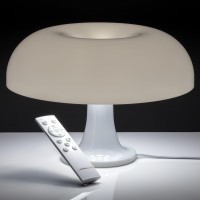 White Mushroom Lamp Retro Nesso Table Lamp With Remote That Works Up To 65Ft Away Dimmable White Lamp Midcentury 70S Funk