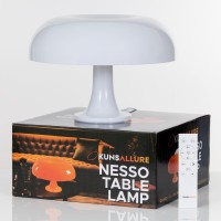 White Mushroom Lamp Retro Nesso Table Lamp With Remote That Works Up To 65Ft Away Dimmable White Lamp Midcentury 70S Funk