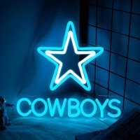 Cowboy Neon Signs Dimmer Dallas Neon Light 137 X 125 Inch Usb Powered Football Team Led Neon Lights For Party Bar Family