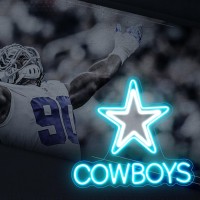 Cowboy Neon Signs Dimmer Dallas Neon Light 137 X 125 Inch Usb Powered Football Team Led Neon Lights For Party Bar Family