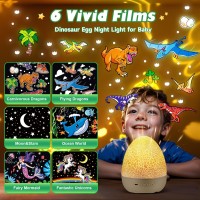 Dinosaur Night Light For Kids 21 Lightings6 Films Egg Light For Nursery 10 Music Baby Night Light Projector 360 Silent Rotat