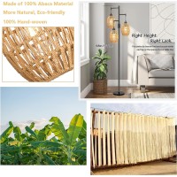 Floor Lamps For Living Room Bedroom 3Lights Rattan Boho Floor Lamp With Wicker Lamp Shades Dimmable Rustic Floor Lamp Black Mod