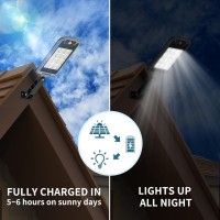 Okpro Solar Lights Outdoor 6500K Solar Lights For Outside Motion Sensor With Remote Control Dusk To Dawn Solar Powered Securi