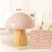 Bohon Mushroom Lamp Ceramic Bedside Table Lamp For Bedroom Nightstand Vintage Cute Night Light Small Lamp For Living Room Kid