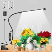 Lonsrive Grow Lights For Indoor Plants Growing2Pack 6500K White Led Grow Lamp 9 Dimmable Settings For Indoor Plants With Whi