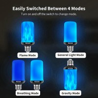 Morsatie Upgraded Flame Led Flame Light Bulbs 4 Modes Flickering Light Bulbs With Upside Down Effect E26 Fire Light Bulb For