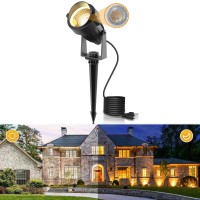 Lohas Landscape Spot Lights Outdoor, 10W Dusk To Dawn Sensor Led Spotlights For Yard, Ip66 Waterproof Pathway Garden Outside Lights, 9.84-Ft Cord Flag Light, 3000K Lawn Decor Lamp, Ul Listed,1 Pack