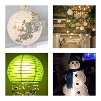 Gsycle 10Pcs Paper Lanterns Party Decorations,White Paper Lanterns Decorative Chinese Hanging Round Paper Lanterns Lamp For Birthday