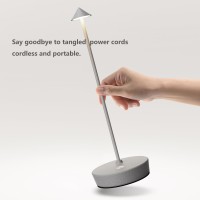 Jalvde Cordless Battery Powered Table Lamp Rechargeable Led Dimmable Brightness Metal 6000Mah Touch Desk Lamp Portable Modern D