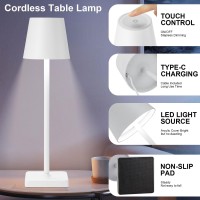 Kelary 2 Pack Cordless Table Lamp Rechargeable Led Desk Lamp 5200Mah Battery Operated Stepless Dimmable Portable Table Lights Fo