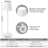 Kelary 2 Pack Cordless Table Lamp Rechargeable Led Desk Lamp 5200Mah Battery Operated Stepless Dimmable Portable Table Lights Fo