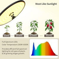 Chiphy Grow Lights 85 Full Spectrum Plant Light For Indoor Plants 4812H Timer 60W Grow Lamp 10 Dimmable Brightness Heig