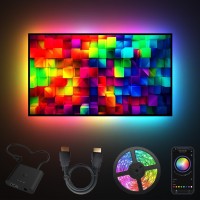 Neonaze Tv Backlights 4K30Hz Sync Box Lights That Sync With Picture Follow The Audio Rhythm Game Accessories For 5070Inch Scre