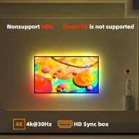 Neonaze Tv Backlights 4K30Hz Sync Box Lights That Sync With Picture Follow The Audio Rhythm Game Accessories For 5070Inch Scre