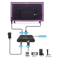 Neonaze Tv Backlights 4K30Hz Sync Box Lights That Sync With Picture Follow The Audio Rhythm Game Accessories For 5070Inch Scre