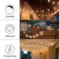 Banord 100Ft G40 Globe String Lights3 2700K Led Outdoor Patio Lights String With Dimmable Shatterproof Bulbs Waterproof Conne