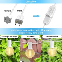 Banord G40 Outdoor String Lights 200Ft 2 X 100Ft Patio Lights With Led Shatterproof Bulbs Waterproof Hanging Lights For Porc