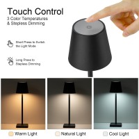 Kelary 2 Pack Cordless Table Lamp Rechargeable Led Desk Lamp 5200Mah Battery Operated Stepless Dimmable Portable Table Lights Fo