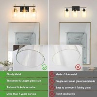 Dsmjfu Black And Gold Bathroom Light Fixture 3 Light Bathroom Vanity Light Modern Bathroom Vanity Lights Over Mirror Black An