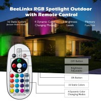 Beelinks Halloween Christmas Spotlight Outdoor 12W Rgbw Led Spot Lights Outdoor With 16 Color Changing For Yard Garden Decor