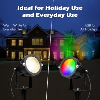 Beelinks Halloween Christmas Spotlight Outdoor 12W Rgbw Led Spot Lights Outdoor With 16 Color Changing For Yard Garden Decor