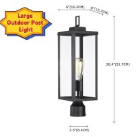 Wisbeam 204 Inches Outdoor Post Light Large Pole Lantern E26 Base 60W Max Antirust Metal Housing Plus Clear Glass Etl Qual