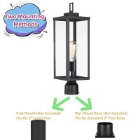 Wisbeam 204 Inches Outdoor Post Light Large Pole Lantern E26 Base 60W Max Antirust Metal Housing Plus Clear Glass Etl Qual