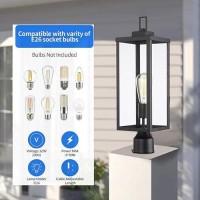 Wisbeam 204 Inches Outdoor Post Light Large Pole Lantern E26 Base 60W Max Antirust Metal Housing Plus Clear Glass Etl Qual