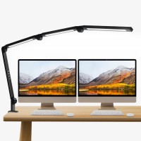 Led Desk Lamp With Clamp Adjustable Swing Arm Desk Lamps For Home Office Dimmable Tempering Eye Care Desk Light Bright Modern Le