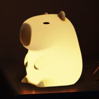 Capybara Night Lights, Soft Silicone Cute Rechargeable Animal Lamp, 2 Colors Adjustable, Portable Animal Lamps Touch Control Lamp For Bedside Bedroom Living Room, Kawaii Capybara Nursery Night Lights